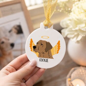 Personalised Christmas Tree Decoration Dog Angel Memorial, 2 of 11