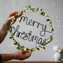 Merry Christmas Mistletoe Fairy Light Wreath, thumbnail 1 of 5