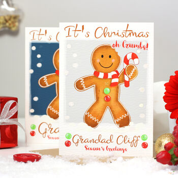 Personalised Gingerbread Man Family Christmas Card, 3 of 8