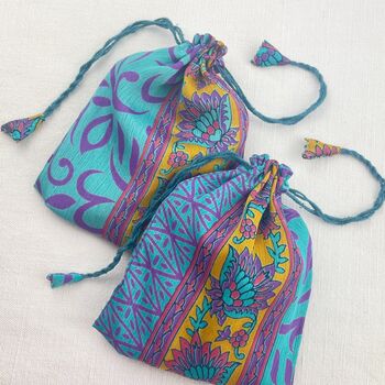 Fair Trade Recycled Sari Fabric Refillable Lavender Bag, 2 of 12