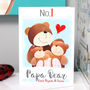 Personalised Number One Daddy Papa Bear Card, thumbnail 5 of 9