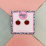 Red Glitter Apple Stud Earrings / Gift For Teacher / Fruit Studs / Snow White Fairytale Jewellery, thumbnail 1 of 4