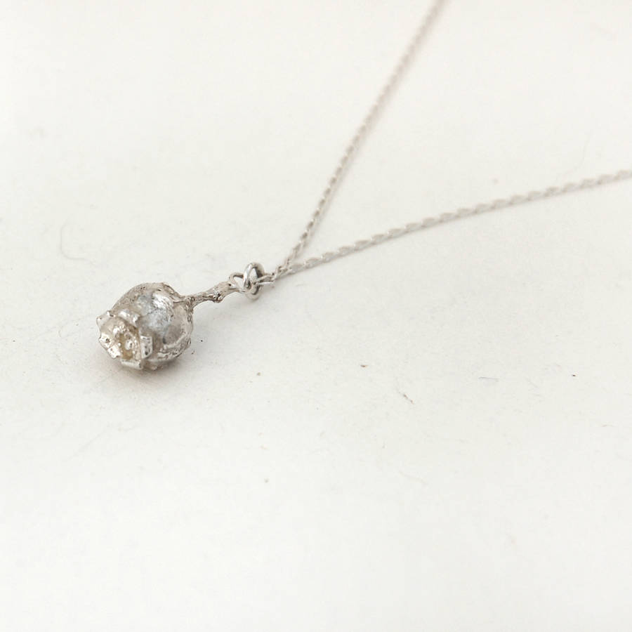 Sterling Silver Small Poppy Seed Necklace By Bethany Robinson