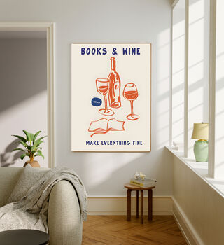 Wine And Books Typography Art Print, 2 of 3