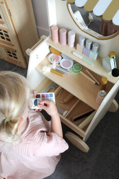 Personalised Wooden Beauty Salon Vanity Toy, 9 of 12