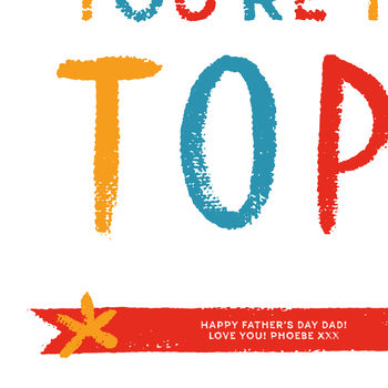 'Pops You're The Tops' Personalised Print, 6 of 7
