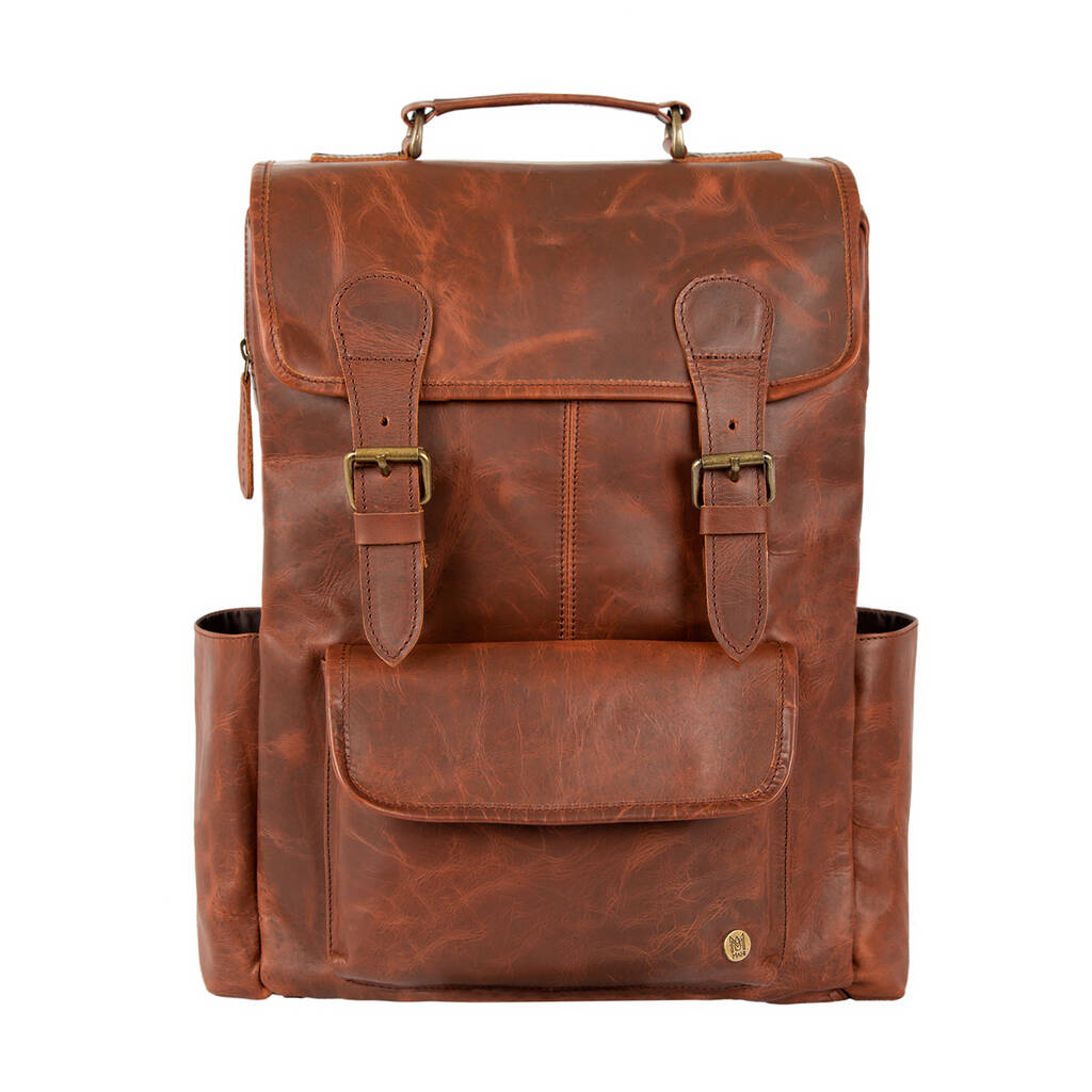 15 inch laptop backpack in distressed brown leather by mahi leather | www.bagsaleusa.com