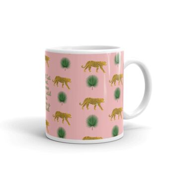 'Wild Cat' Mug With Leopard Print And A Quote, 5 of 5
