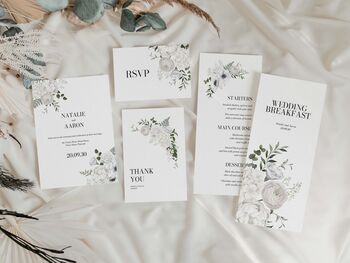 White Floral Concertina Wedding Invitations, 4 of 4