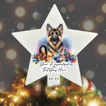 Personalised German Shepherd In Christmas Lights, 8 of 10