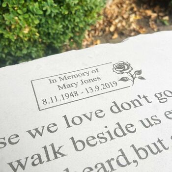 Personalised Engraved Stone Memorial Bench, 3 of 11