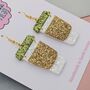 Coffee Cup Glitter Earrings, thumbnail 3 of 4