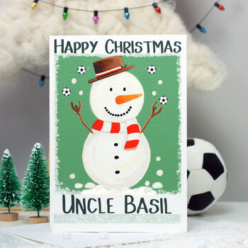 Personalised Snowman Family Football Card, 5 of 9