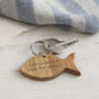 'Life's A Beach Ride The Waves' Oak Fish Keyring, thumbnail 1 of 2