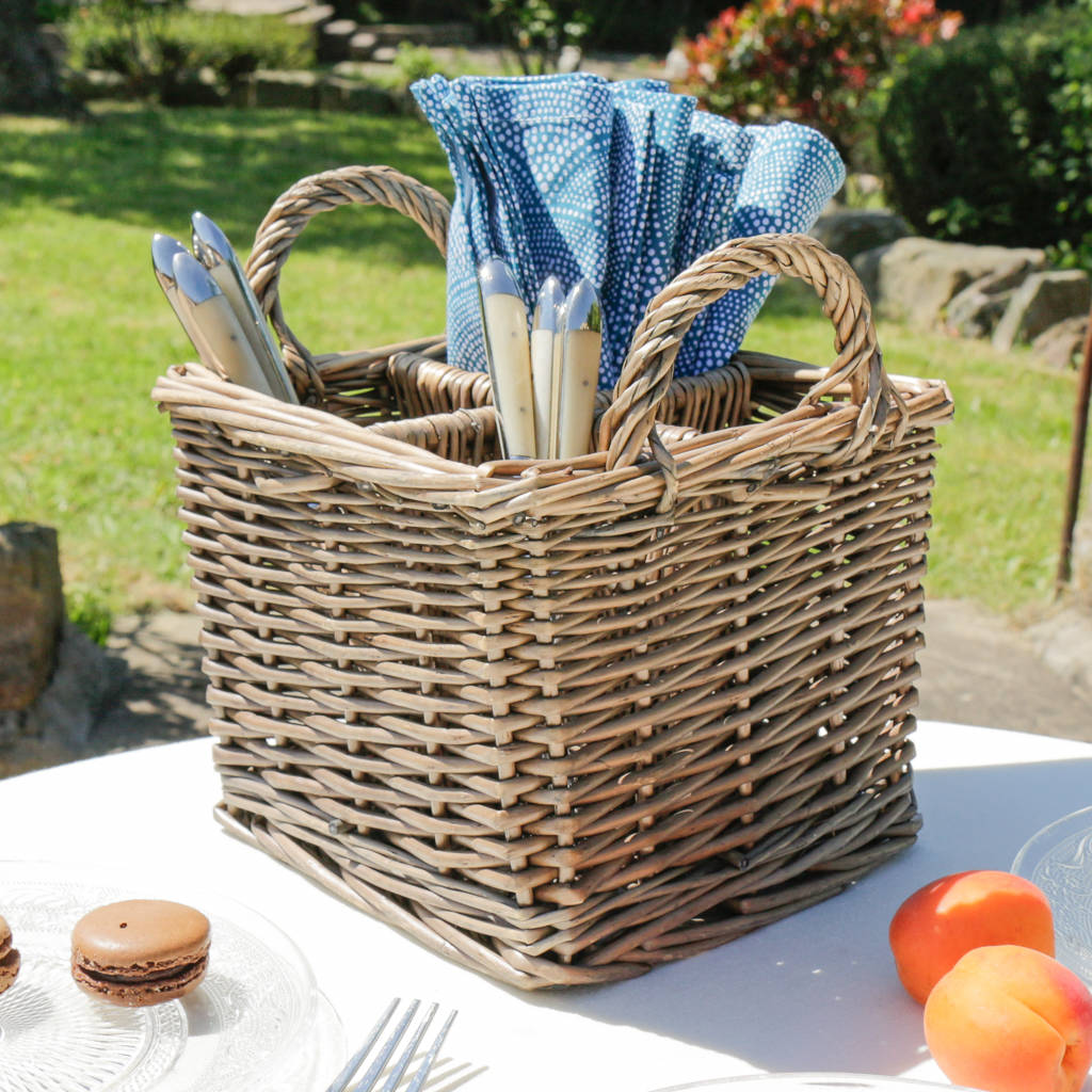 wicker four section storage caddy by dibor