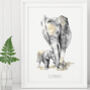 Personalised Elephants Art Print, thumbnail 1 of 5