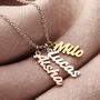 Mixed Gold Family Name Charm Necklace, thumbnail 3 of 6