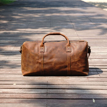 Genuine Leather Holdall Luggage Bag, 9 of 12