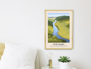 Wye Valley Aonb Travel Poster Art Print, 2 of 8