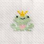 Kawaii Frog Prince Mini Cross Stitch Kit, thumbnail 6 of 8