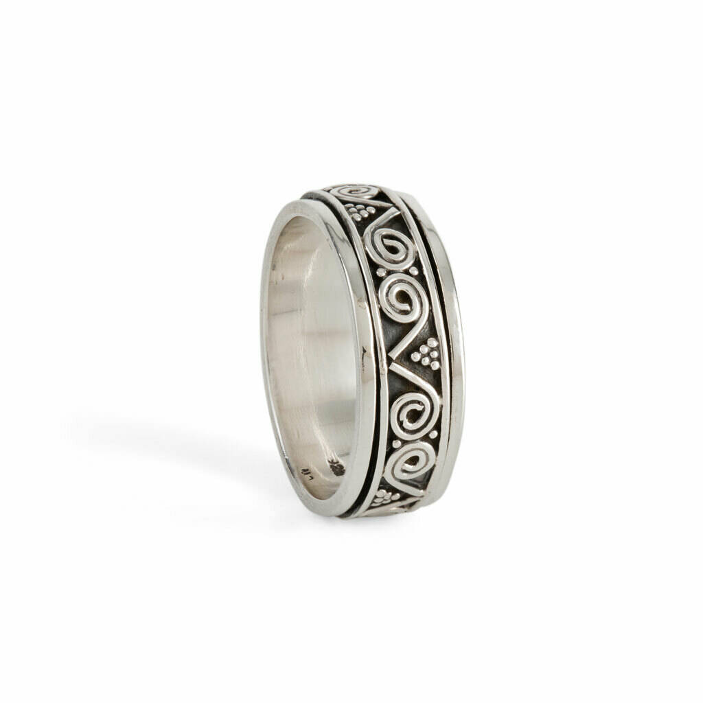 Men's Aztec Wanderer Silver Spinning Ring By Charlotte's Web Jewellery ...