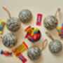 Trio Of Baubles In Swedish Design Filled With Swedish Chocolates, thumbnail 3 of 12