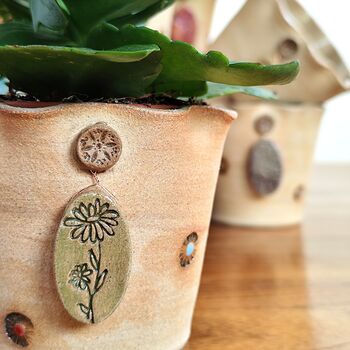 Birth Flower Pottery Plant Pot Gift Handmade Planter, 7 of 10