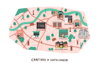 Personalised Craft Beer In South London Map, 2 of 5