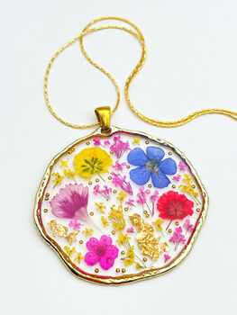 Large Statement Necklace With Colourful Flowers, 7 of 12