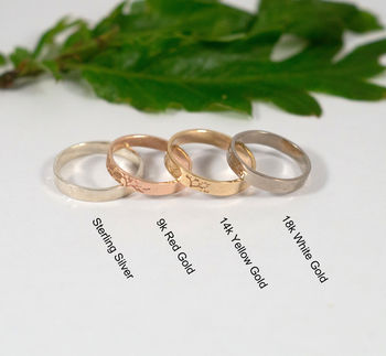 Bark Effect Rings In 9ct White Eco Gold, 6 of 11