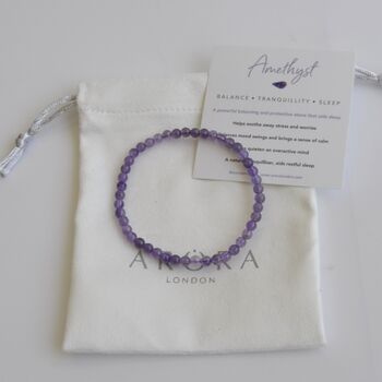 Dainty Amethyst Crystal Bracelet For Calm, Balance, 2 of 4