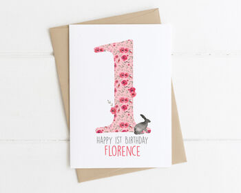 Personalised Children's Birthday Card Pink Floral, 3 of 8