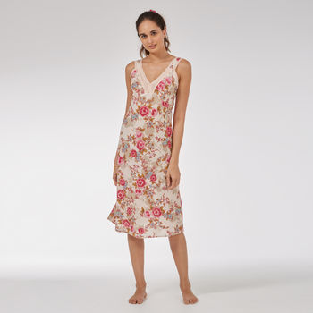 Women's Nightie In Pink Rose Print, 8 of 8