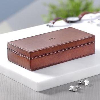 Personalised Leather Cufflink Box, 2 of 12