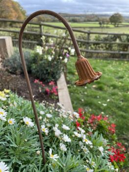 Decorative Plant Stakes Snowdrop And Bluebell Supplied Bare Metal Ready To Rust, 4 of 8