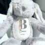 Personalised Bunny Rabbit Baby Boy Teddy, thumbnail 2 of 5