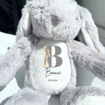 Personalised Bunny Rabbit Baby Boy Teddy, 2 of 5