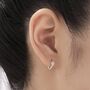 Tiny Cz Star Huggie Hoop Earrings Sterling Silver, thumbnail 3 of 10