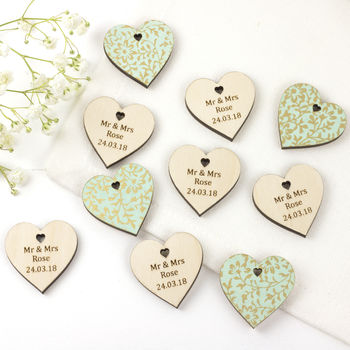 Personalised Vintage Wedding Favour Hearts, 2 of 9