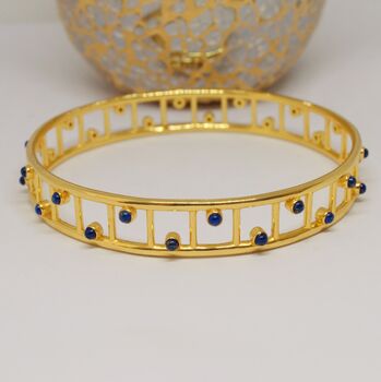 Lapis Lazuli Gold Bangle: Blue Gemstone Bracelet, 4 of 4