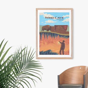 Wind Cave National Park USA Travel Poster Art Print, 4 of 7