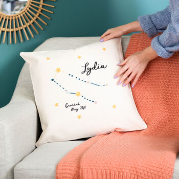 Personalised Star Sign Cushion Gift For Her Home, 3 of 4
