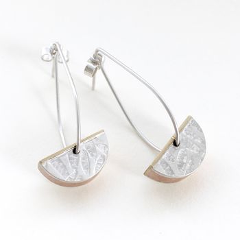 Boxy 'Petals' Half Round Earrings, 2 of 9