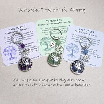 Gemstone Tree Of Life Personalised Keyring, 2 of 5