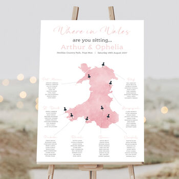 Wales Map Wedding Table Plan, 3 of 5