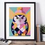 Geometric Owl Illustration Art Print, thumbnail 3 of 3