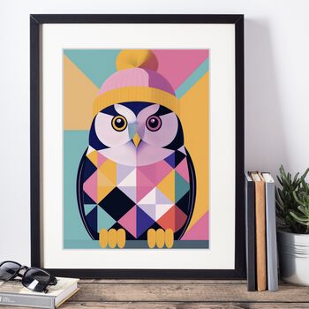 Geometric Owl Illustration Art Print, 3 of 3