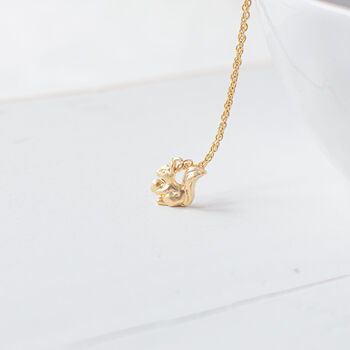 Tiny Gold Plated Squirrel Necklace, 8 of 9