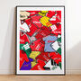Liverpool Football Shirt Mash Up Print, thumbnail 1 of 3