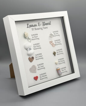 Personalised 10th Tin Anniversary Frame Gift, 5 of 8